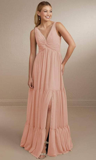 Christina Wu Celebration 22161 - V-Neck Twisted Knot Bridesmaid Dress Special Occasion Dress 0 / Ballet