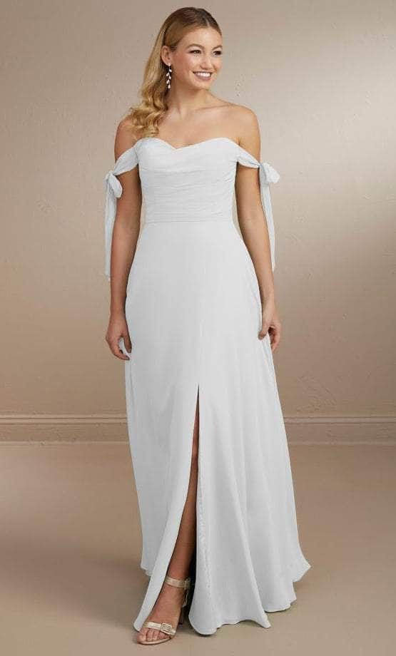 Christina Wu Celebration 22162 - Bow Tie Off Shoulder Chiffon Gown Special Occasion Dress 0 / White