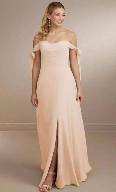 Christina Wu Celebration 22162 - Off Shoulder Chiffon Gown Special Occasion Dress 0 / Blush Pink
