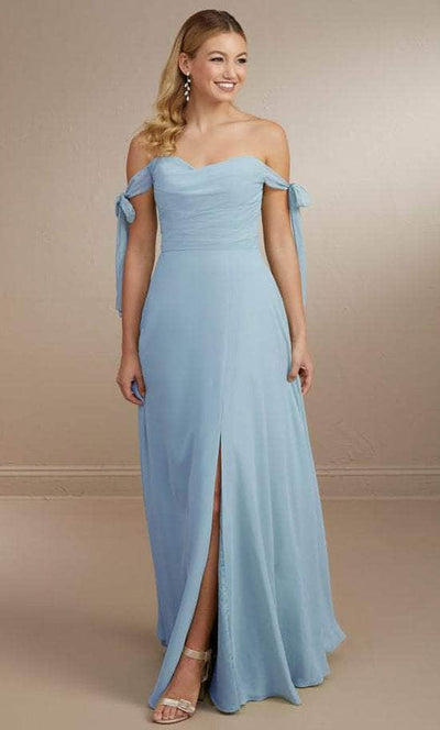 Christina Wu Celebration 22162 - Off Shoulder Chiffon Gown Special Occasion Dress 0 / Chambray