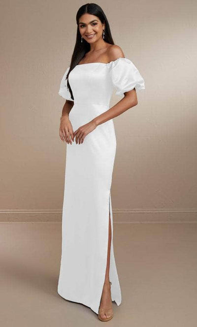 Christina Wu Celebration 22163 - Long Satin Evening Gown Special Occasion Dress 0 / White