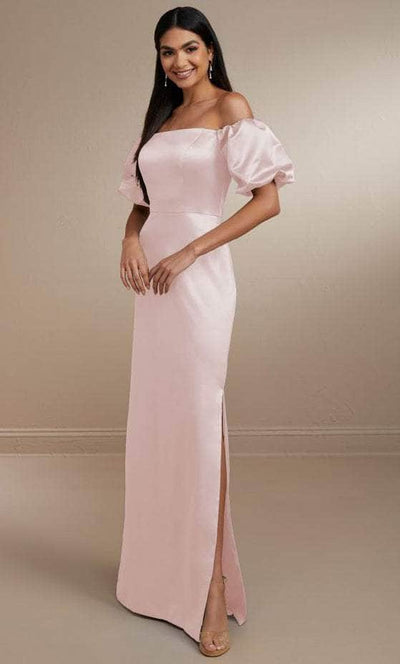 Christina Wu Celebration 22163 - Off Shoulder Satin Gown Special Occasion Dress 0 / Rosewater
