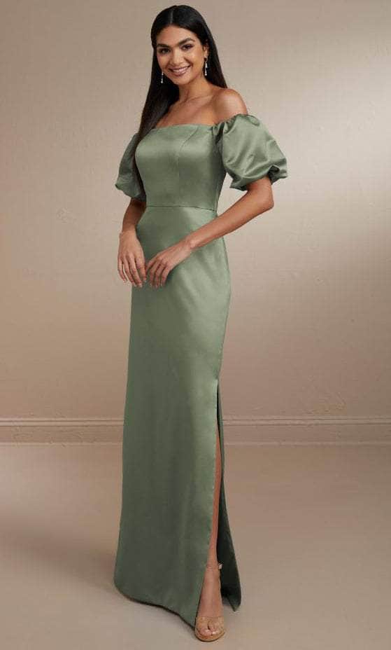 Christina Wu Celebration 22163 - Off Shoulder Satin Gown Special Occasion Dress 0 / Sage