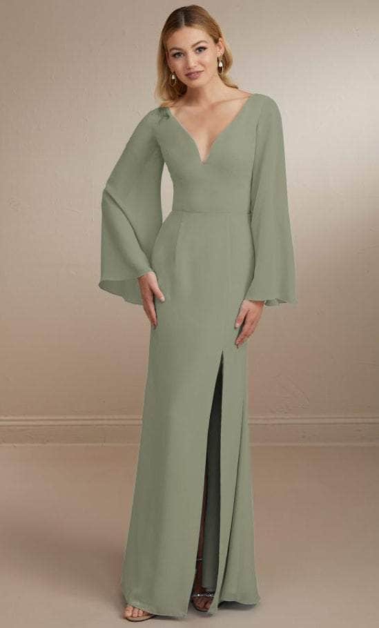 Christina Wu Celebration 22164 - Plunging Neck Chiffon Gown Special Occasion Dress
