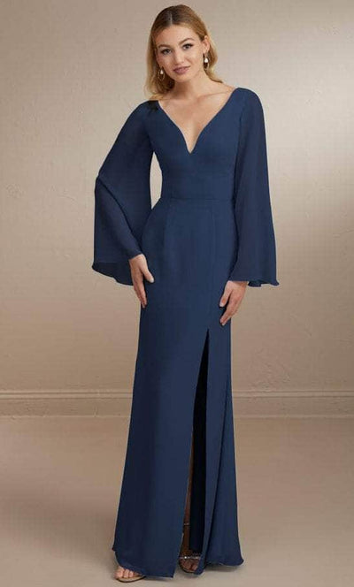 Christina Wu Celebration 22164 - Plunging Neck Evening Gown Special Occasion Dress 0 / Navy