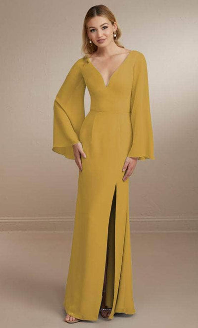 Christina Wu Celebration 22164 - Plunging Neck Evening Gown Special Occasion Dress 0 / Ochre