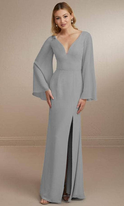 Christina Wu Celebration 22164 - Plunging Neck Evening Gown Special Occasion Dress 0 / Platinum