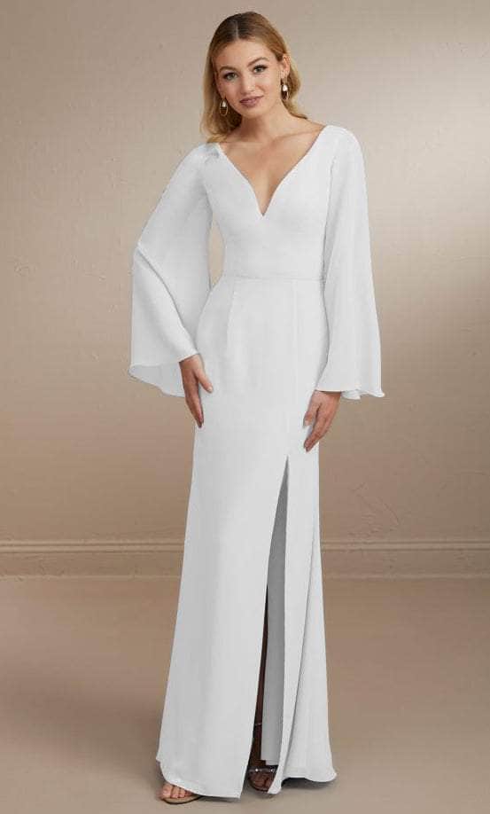 Christina Wu Celebration 22164 - Plunging V-neck Evening Gown Special Occasion Dress 0 / White