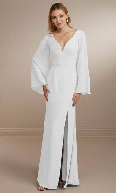 Christina Wu Celebration 22164 - Plunging V-neck Evening Gown Special Occasion Dress 0 / White