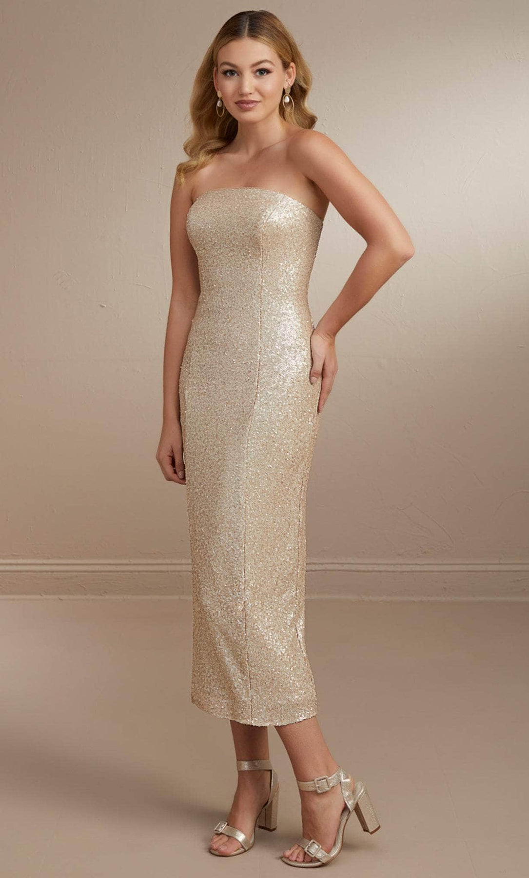 Christina Wu Celebration 22167 - Sequined Prom Dress Prom Dresses 0 / Rose Matte