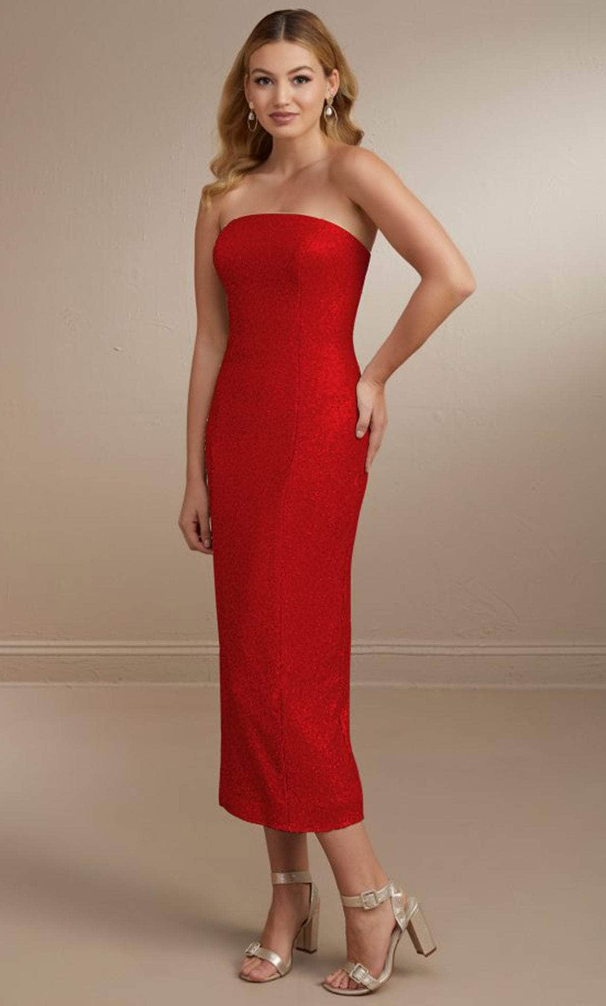 Christina Wu Celebration 22167 - Strapless Dress With Slit Prom Dresses 0 / Red
