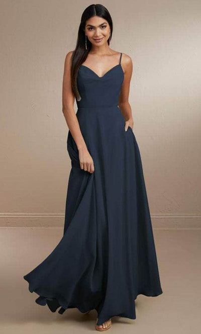 Christina Wu Celebration 22169 - Cowl Neck A-line Dress Special Occasion Dress 0 / Navy