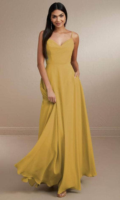 Christina Wu Celebration 22169 - Cowl Neck A-line Dress Special Occasion Dress 0 / Ochre