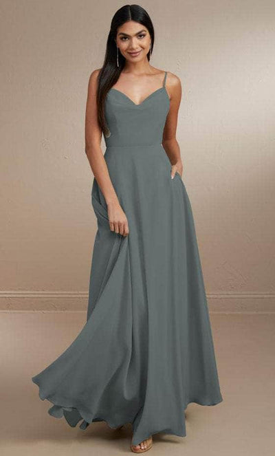 Christina Wu Celebration 22169 - Sleeveless Chiffon A-Line Dress Special Occasion Dress 0 / Slate