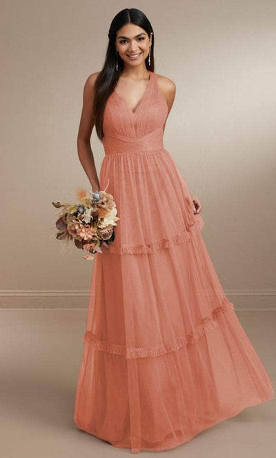 Christina Wu Celebration 22170 - Prom Dress With Ruffled Skirt Special Occasion Dress 0 / Cantaloupe