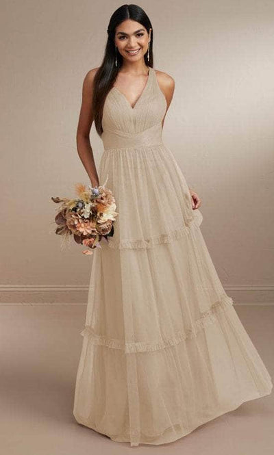 Christina Wu Celebration 22170 - V-Neck Dress Special Occasion Dress 0 / Latte