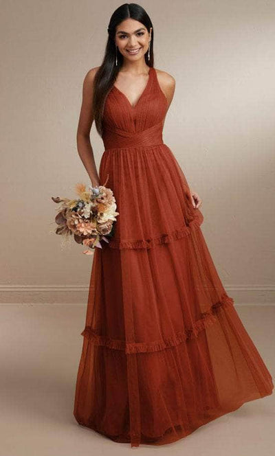 Christina Wu Celebration 22170 - V-Neck Ruffle Skirt Prom Dress Special Occasion Dress 0 / Autumn