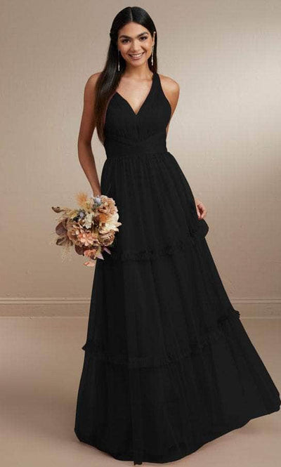 Christina Wu Celebration 22170 - V-Neck Ruffle Skirt Prom Dress Special Occasion Dress 0 / Black