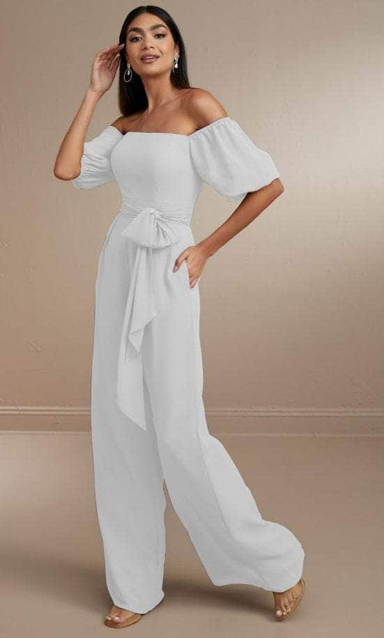 Christina Wu Celebration 22171 - Jumpsuit Special Occasion Dress 0 / White