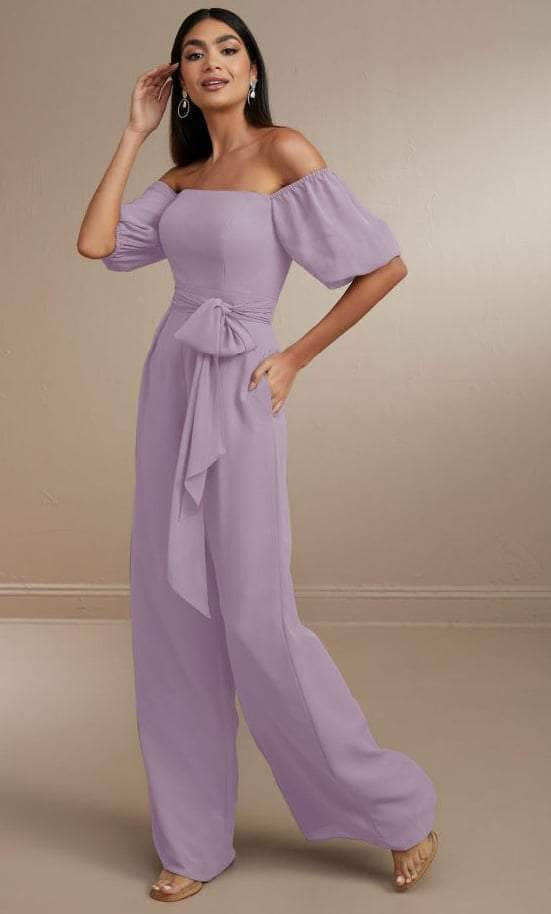 Christina Wu Celebration 22171 - Long Chiffon Jumpsuit Special Occasion Dress 0 / Lilac