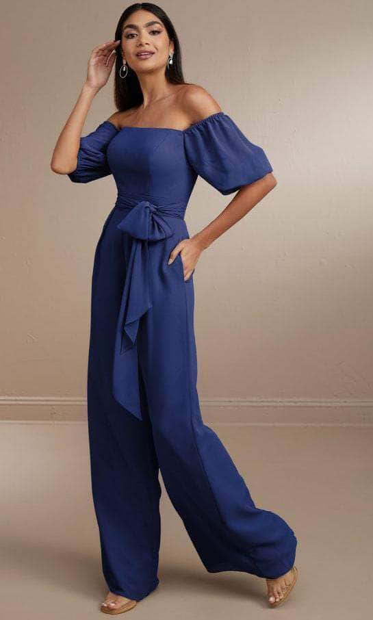 Christina Wu Celebration 22171 - Offshoulder Jumpsuit with Puff Sleeve Special Occasion Dress