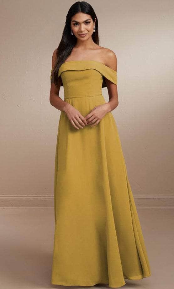 Christina Wu Celebration 22172 - Long Chiffon A-line Dress - Off-Shoulder, Strapless, Seams, Back Zipper Closure, Side Pockets ADASA Christina Wu Celebration 22172 - Long Chiffon A-line Dress - Off-Shoulder, Strapless, Seams, Back Zipper Closure, Side Pockets ADASA