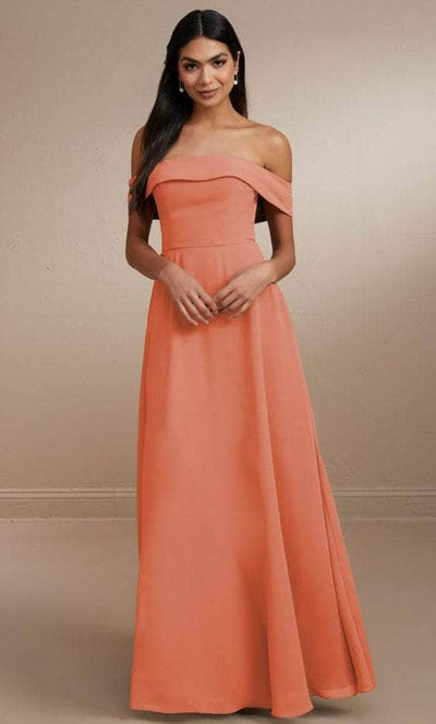 Christina Wu Celebration 22172 - Off-Shoulder A-line Dress Special Occasion Dress 0 / Coral