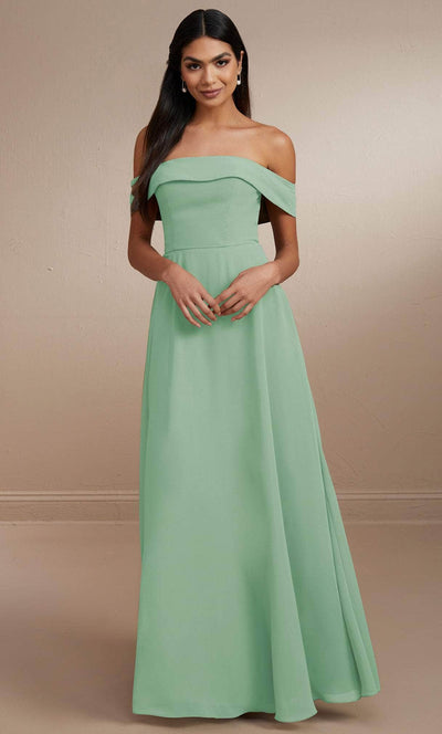 Christina Wu Celebration 22172 - Off-Shoulder A-line Prom Dress Special Occasion Dress 0 / Aqua