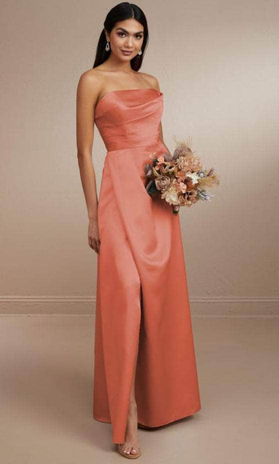 Christina Wu Celebration 22173 - Strapless Pleated Detail Dress Special Occasion Dress 0 / Coral
