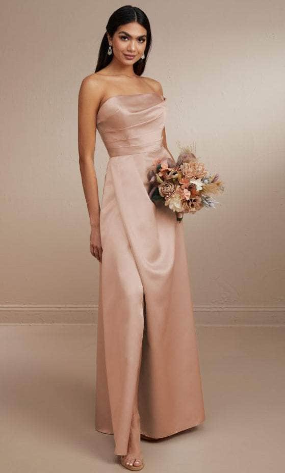 Christina Wu Celebration 22173 - Strapless Pleated Detail Dress Special Occasion Dress 0 / Frost Rose