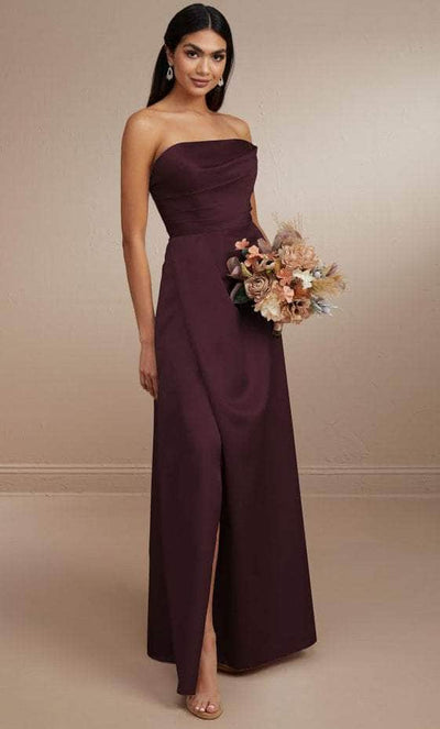 Christina Wu Celebration 22173 - Strapless Pleated Detail Prom Dress Special Occasion Dress 0 / Aubergine
