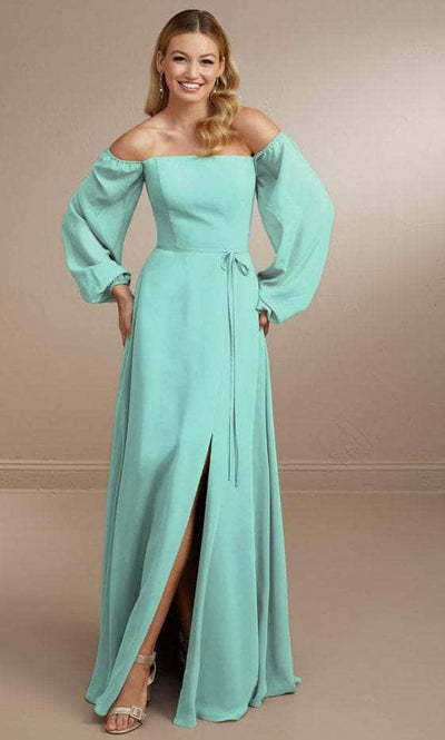 Christina Wu Celebration 22175 - Long Sleeve A-line Prom Dress Bridesmaid Dresses 0 / Aqua
