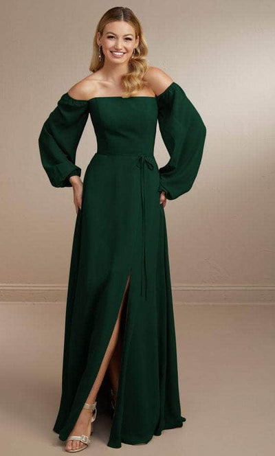 Christina Wu Celebration 22175 - Long Sleeve Dress Bridesmaid Dresses 0 / Emerald Green