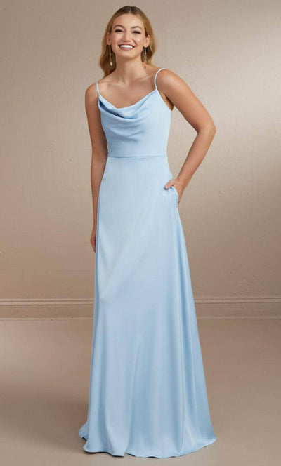 Christina Wu Celebration 22177 - Sleeveless Cowl Neck Prom Dress Prom Dresses 0 / Chambray