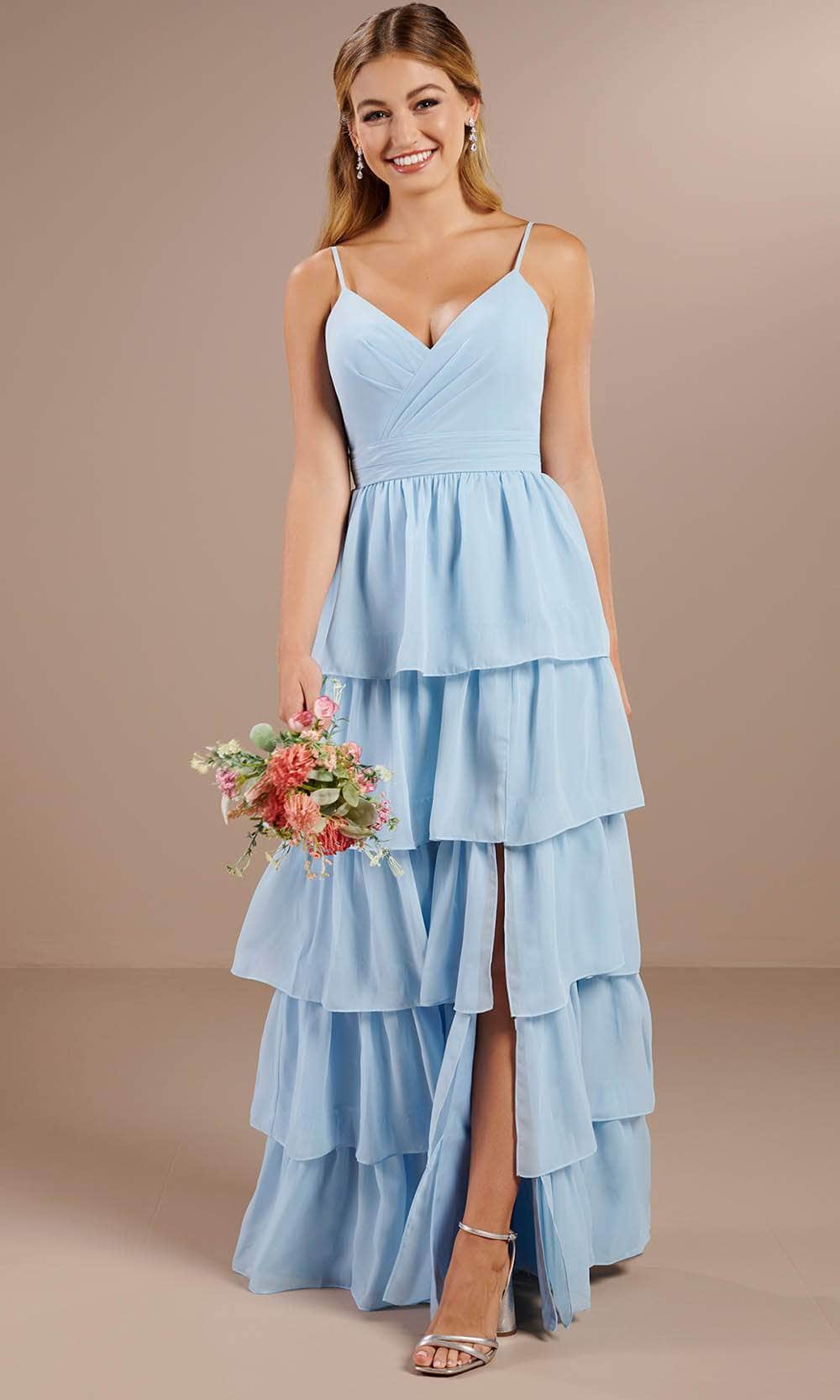 Christina Wu Celebration 22188 - Sleeveless A-line Dress Special Occasion Dress 0 / Chambray