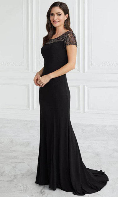 Christina Wu Elegance 17095 - Beaded Bateau Trumpet Evening Gown Special Occasion Dress 2 / Black