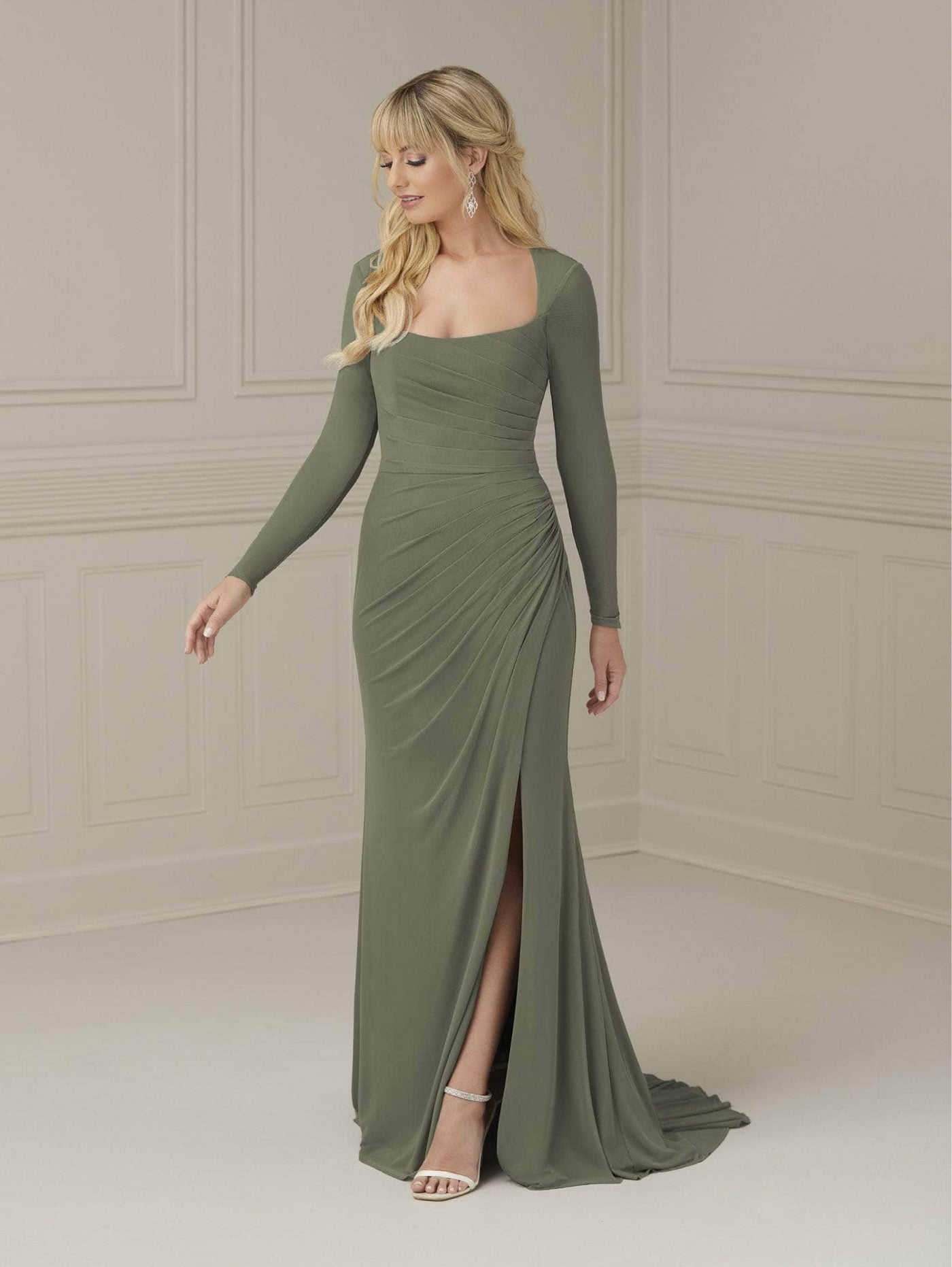 Christina Wu Elegance 17101 - Illusion Sleeve Sheath Evening Dress Evening Dresses 2 / Sage
