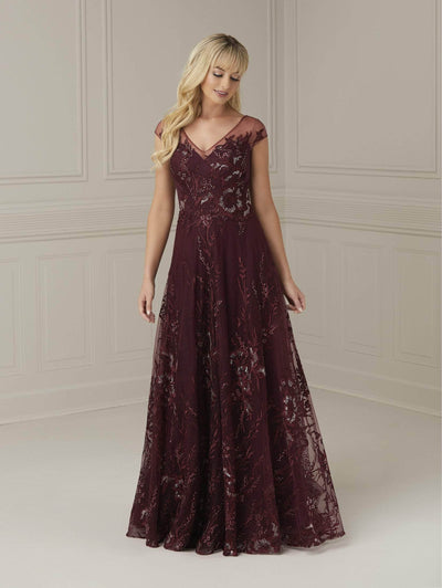 Christina Wu Elegance 17105 - Illusion V-Neck Lace Evening Dress Special Occasion Dress