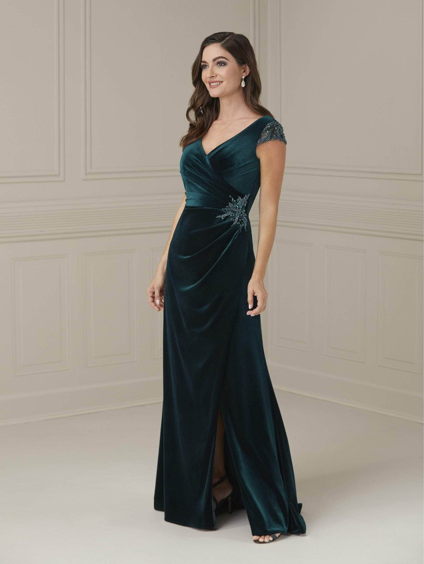 Christina Wu Elegance 17108 - Beaded Velvet Evening Dress Special Occasion Dress