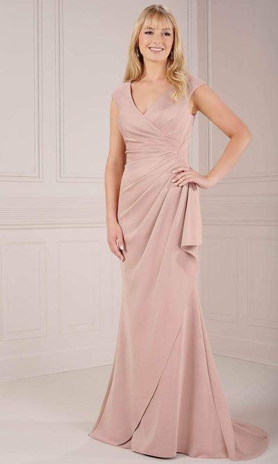 Christina Wu Elegance 17143 - Cap Sleeve Wrap Evening Dress Evening Dresses 2 / Rose Gold