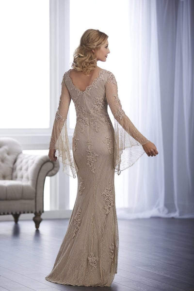 Christina Wu Elegance - 17847 Lace Bell Sleeve Bateau Sheath Dress Special Occasion Dress