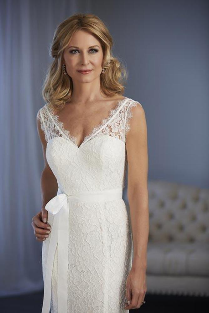 Christina Wu Elegance - 17855 Corded Lace V Neck Sheath Dress Special Occasion Dress