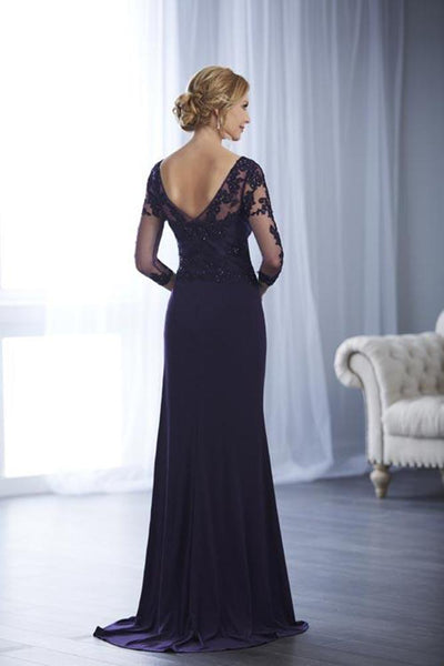 Christina Wu Elegance - Ornate Lace Illusion Draped Jersey Gown 17854 - 1 pc Gentle Blush In Size 12 Available CCSALE