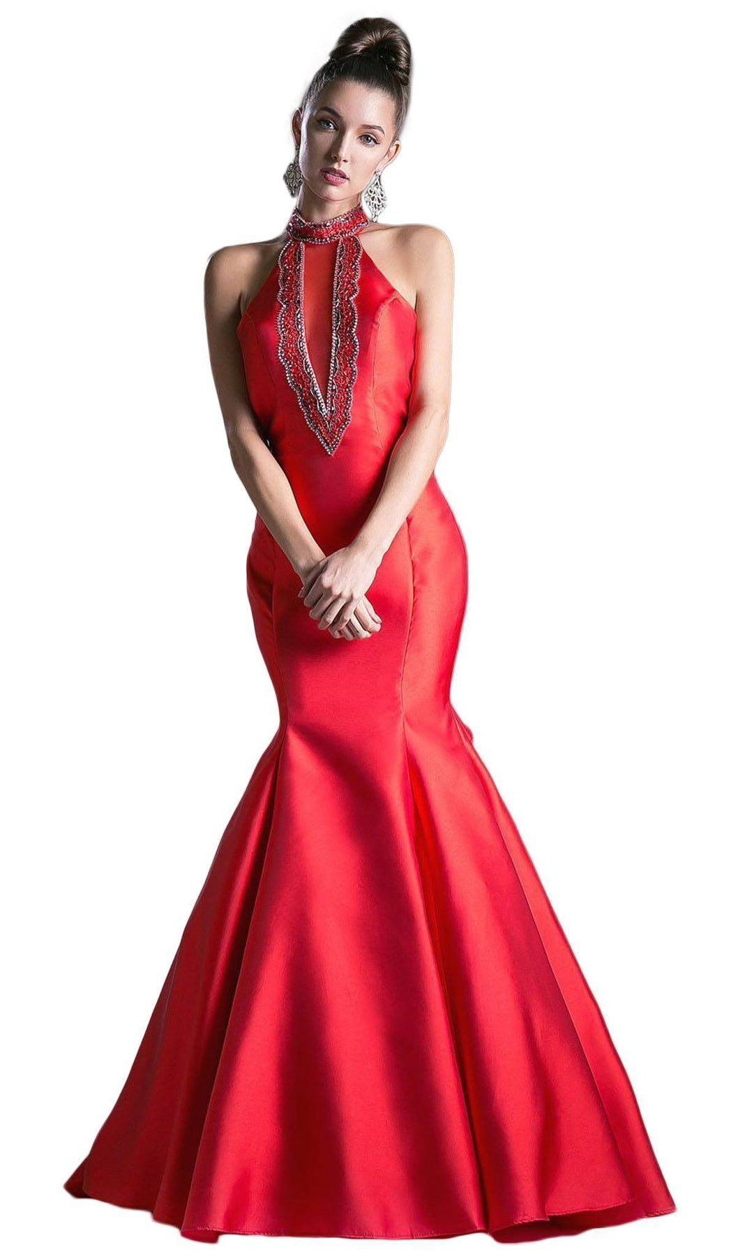 Cinderella Divine - 72046 High Halter Fitted Mermaid Gown – ADASA