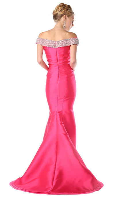 Cinderella Divine - Fitted Embellished Off-Shoulder Mermaid Gown CB756-