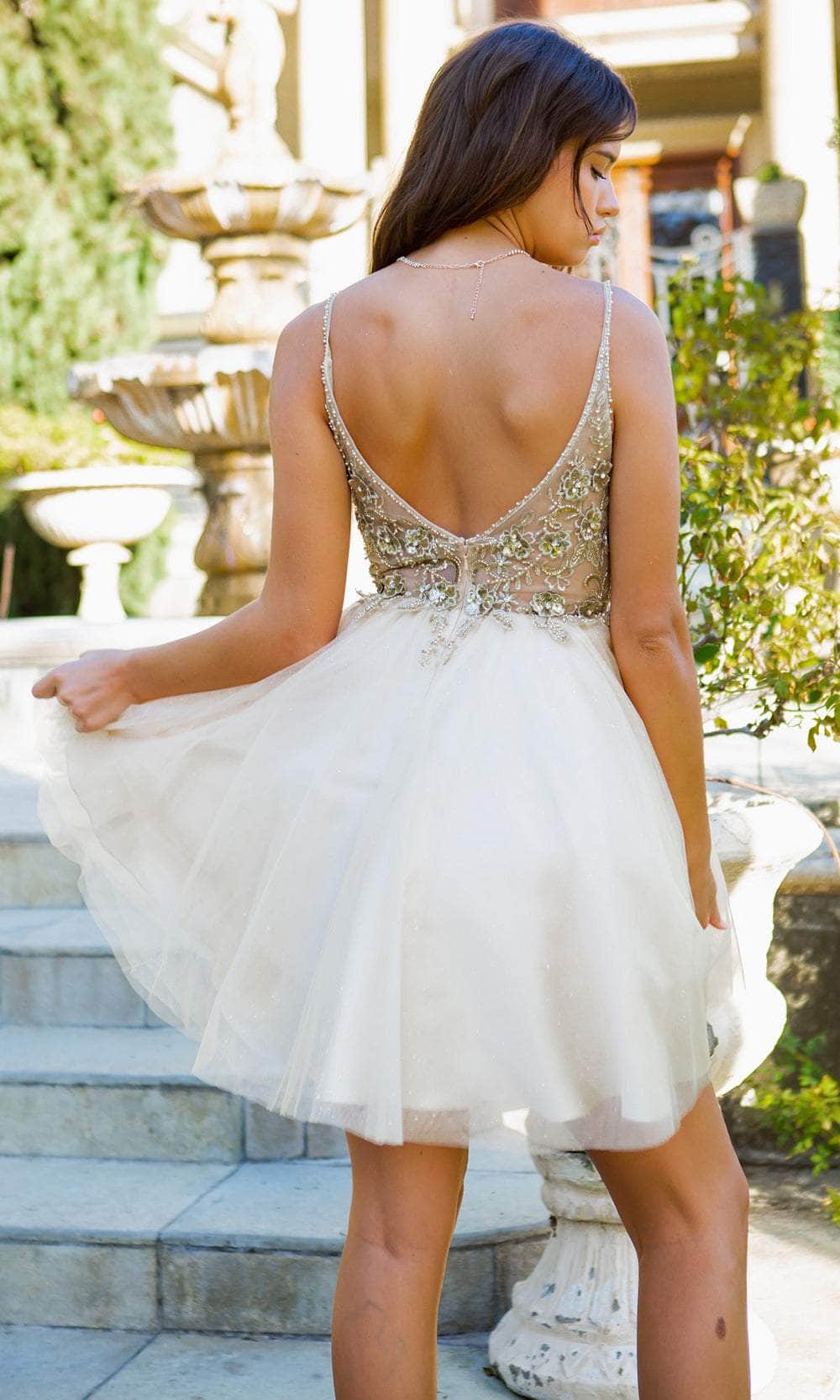 cinderella cocktail dress Cinderella Divine 9243 - Applique Cocktail Dress