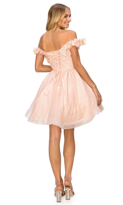 Cinderella Couture 5120J - Floral Off Shoulder Cocktail Dress Special Occasion Dress