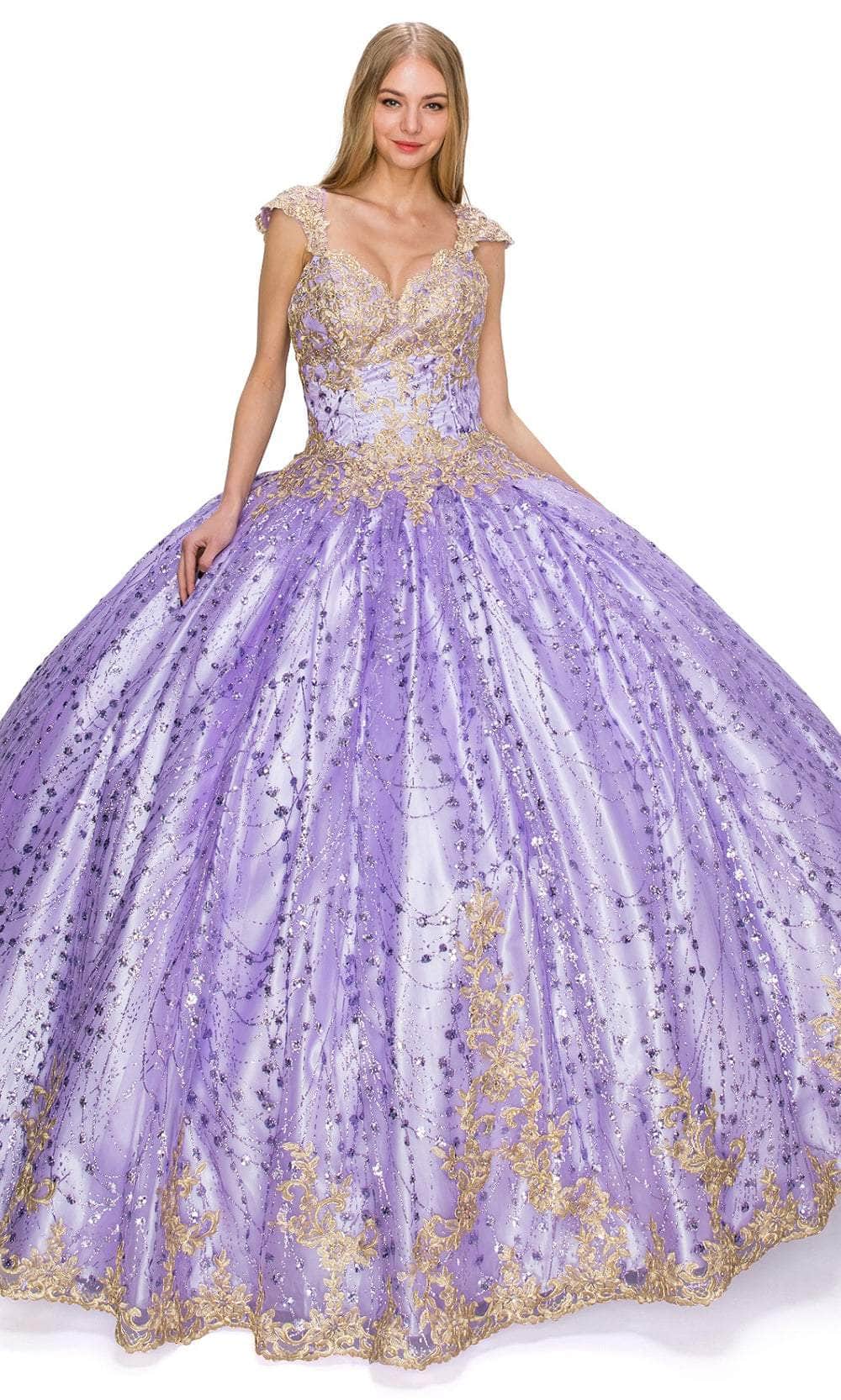 Cinderella Couture 8024J - Cutout Back Embellished Ballgown Special Occasion Dress XS / Lilac