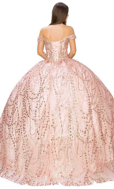 Cinderella Couture 8033J - Off Shoulder Glitter Ballgown Ball Gowns