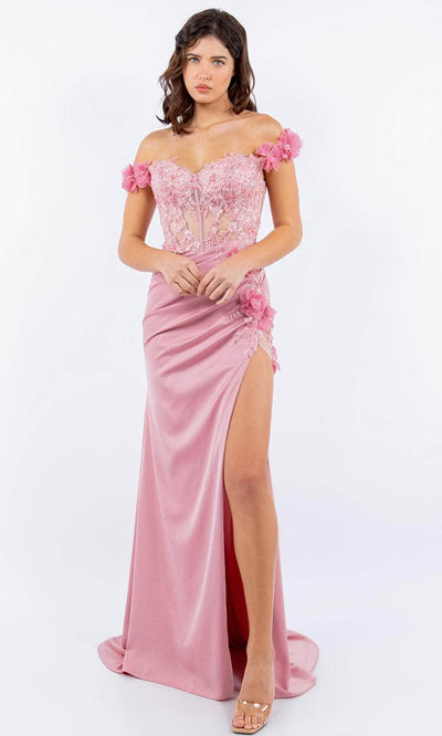 Cinderella Couture 8050J - Cap Sleeve Floral Prom Gown Special Occasion Dress